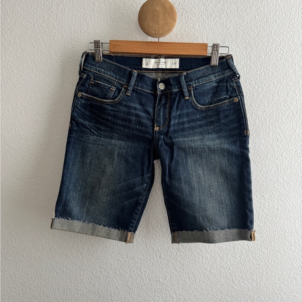 Abercrombie & Fitch Cuffed Denim Shorts NEW NWT